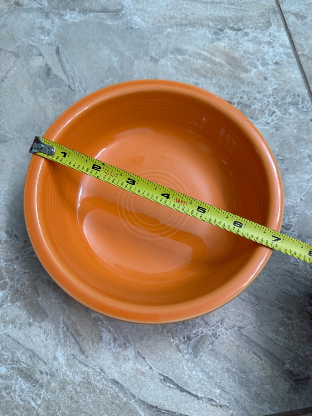 Fiestaware Tangerine Orange Classic Rim Cereal Bowl - Picture 4 of 7